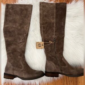 - BORN Britton Taupe Distressed Over the Knee Boots size 6